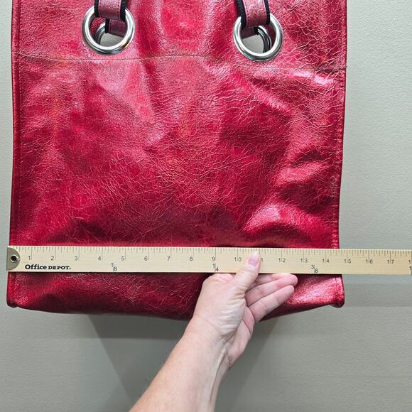 Kate Landry Large Vegan Leather Large Tote Shopper Everyday Shoulder Bag Red - Picture 6 of 10